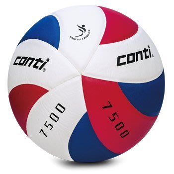 CONTI -日本 超細纖維 貼布 排球 5號球  紅/白/藍  V7500-5-RWB  可團購 [迦勒]