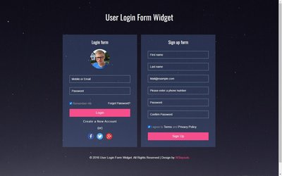 User Login Form Widget 響應式網頁模板、HTML5+CSS3、網頁設計  #06037