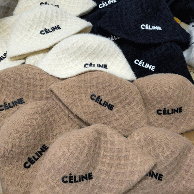【MOMO生活館】CELINE賽琳 2023最新羊羔毛漁夫帽 日常款超好搭配 出街單品 三色任選