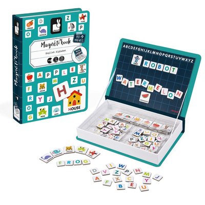 【法國Janod】磁鐵遊戲書-英文字母拼字 總代理公司貨