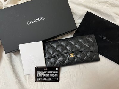 Chanel 香奈兒長夾 經典口蓋長夾、CoCo長夾—荔枝牛皮、金釦（台灣專櫃購入）近全新（二手）3月Chanel又漲價了！降價嘍～～