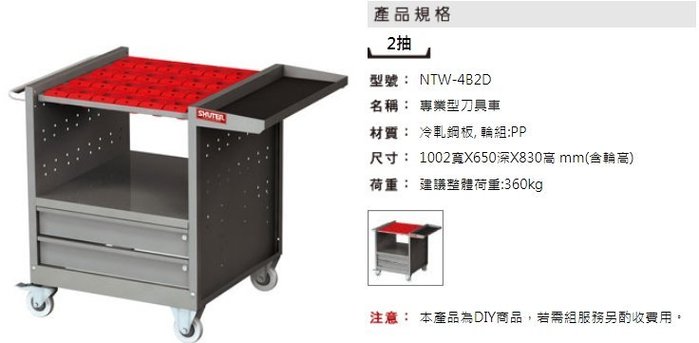 [晉茂五金] 請先詢問另有優惠 樹德全國最大經銷商 專業型刀具車 TW-4B2D