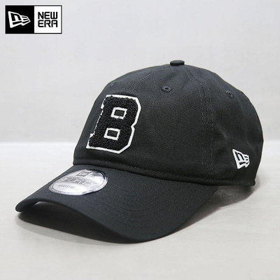 熱款直購#NewEra帽子2022秋冬新款雪尼爾貼布繡MLB棒球帽軟頂大標B字母黑色