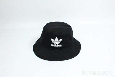 【IMPRESSION】adidas Originals Bucket Hat 經典 Logo 三葉草 漁夫帽 黑 白