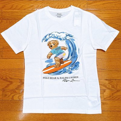 【Polo Ralph Lauren】RL 大男童小熊泰迪熊短袖T恤 polo熊 Logo短t 白色
