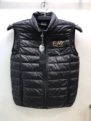 EA7 Emporio Armani 黑色 素面 Logo 輕羽絨背心 全新正品 男裝 歐洲精品