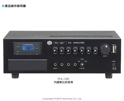 TPA-120T SHOW 120W模組式擴大機/內建數位收音機/一年保固/另有其他模組賣場