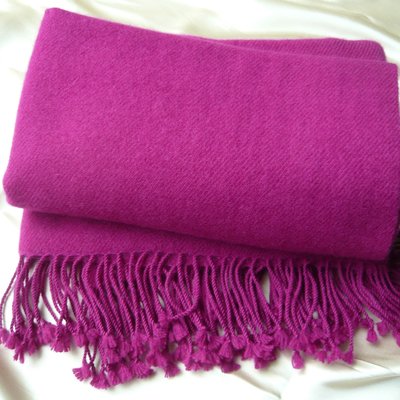 ☆楓花雪月☆日本旅遊圍巾 喀什米爾羊毛披肩 CASHMERE 葡萄紫色GLORIA PASHMINA