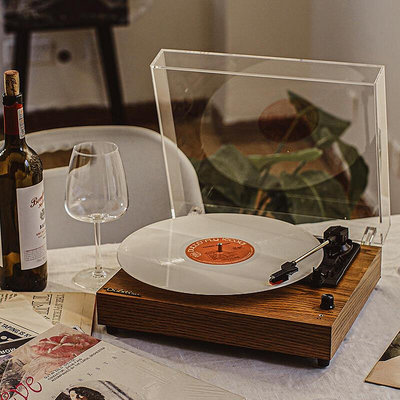 眾信優品 【新品推薦】Didatime流淌時光簡約留聲機復古老式LP唱片機黑膠機唱盤機電唱機 YP9639