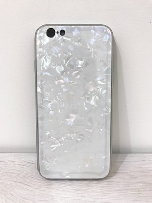 蘋果 Apple iPhone 6/ 6s/ i6/ i6s 貝殼紋 玻璃殼/ 手機保護殼 (白色)