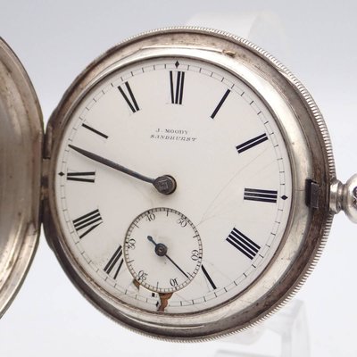 【精品廉售/手錶】20世紀初期瑞士老古董J. Moody 純銀懷錶(國際認證logo)/錶身無垢漂亮/精美*稀有*瑞士製