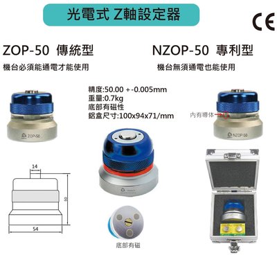 PERFECT 光電式Z軸設定器 ZOP-50 傳統型/NZOP-50 專利型