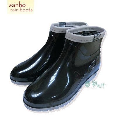 ♪ノ勤逸軒♪ノ雨季新發售【SANHO】新圓點短雨鞋(黑色)