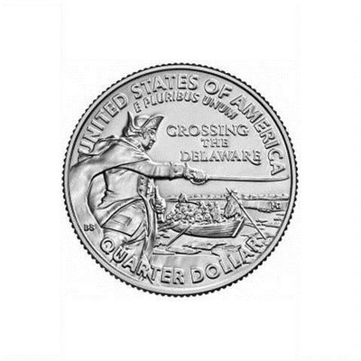 【古幣收藏】華盛頓將軍穿越特拉華州 2021年 美國25美分硬幣 直徑24MM 全新