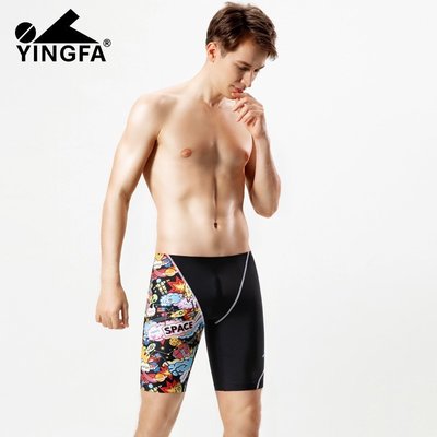 Yingfa 專業緊身泳褲加大碼速乾泳褲男童沙灘短褲訓練膝蓋泳褲