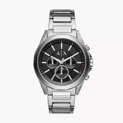 【美麗小舖】ARMANI EXCHANGE 44mm AX2600 銀色鋼錶帶 男錶 三眼計時手錶 腕錶-現貨在台
