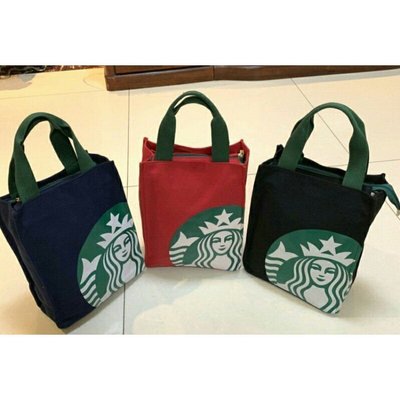 Starbucks星巴客星巴克 雙層帆布( 拉鍊款)手提袋 托特包 托特包 購物袋-麥德好服裝包包