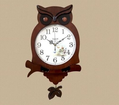 【熱賣精選】客廳貓頭鷹造型掛鐘歐式臥室餐廳時鐘壁鐘個性掛鐘 1647c