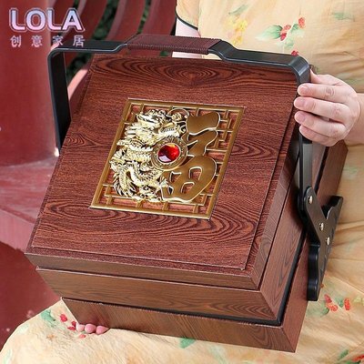 中秋月餅盒包裝禮盒高檔中式8粒月餅手提盒雙層創意節禮禮品盒子-LOLA創意家居