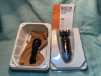 全新未使用 Kolin 歌林五刀頭水洗刮鬍刀 KSH-R500W 刮鬍刀機身背面因為放有點久有點白色氧化 能接受再購買 沒有盒子 只有內部的包裝盒