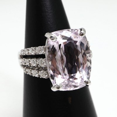絕版 TASAKI 天然紫鋰輝石13.4克拉 18k金 鑽石戒指 鑽戒