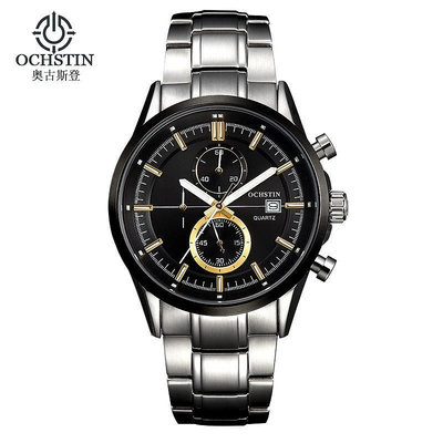 手錶男 OCHSTIN品牌專柜男錶代理6針機芯實心精鋼帶防水鋼殼男士運動錶
