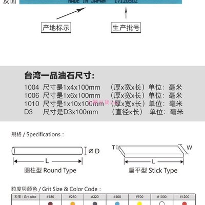 臺灣一品1004纖維油石BESDIA模具省模電子塑膠玉石打磨拋光油石條~詢價-小穎百貨ing