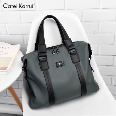 Catei Karrui新款男士手提包公文包超大容量牛津布包歐美風潮流