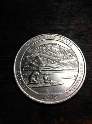 2014美國第四系列0.25元美景紀念幣，科羅拉多州大沙丘景色