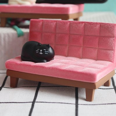 創意粉红沙發猫咪 手機支架 公仔支架 攝影裝飾 配件 生日禮物 聖誕禮物 情人節禮物 療癒小物