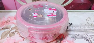 ♥小花花日本精品♥HelloKitty粉色雙層不銹鋼碗不可拆樂扣式保鮮盒內裡Kitty大臉鋼印設計11100201