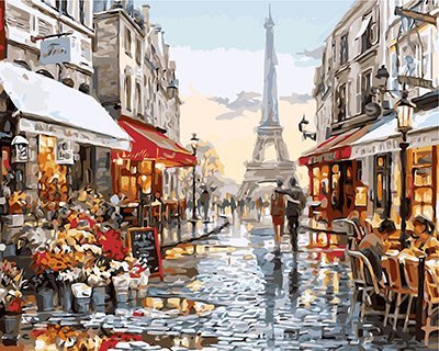 ArtLife藝術生活 DIY 彩繪 數字油畫 裝飾畫【DT017】巴黎午後 40*50cm