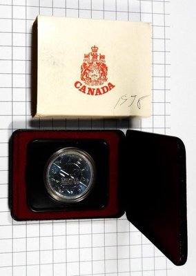 DB062 加拿大1978年 大英國協運動會DOLLAR銀幣 盒裝