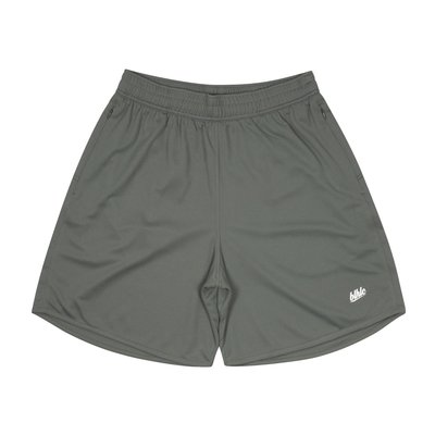 全新吊牌未拆-日本街球品牌BALLAHOLIC灰色籃球短褲-Basic Zip Shorts (charcoal gray/white)