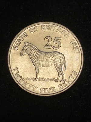 厄立特里亞 1991年 25cents斑馬幣 UNC狀態 老