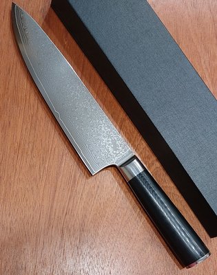 國產10鉻蕊鋼+66層8吋主廚刀牛刀～摺疊花紋鋼龍紋鋼刀 ~台灣只有包裝。