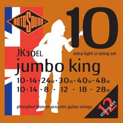 小叮噹的店 英國ROTOSOUND JK30EL (10-48) 磷青銅 12弦木吉他弦 旋弦公司貨