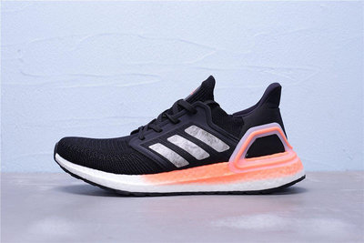 Adidas Ultra Boost 20 黑橘 漸層 針織 休閒運動慢跑鞋 男鞋 EG0756【ADIDAS x NIKE】