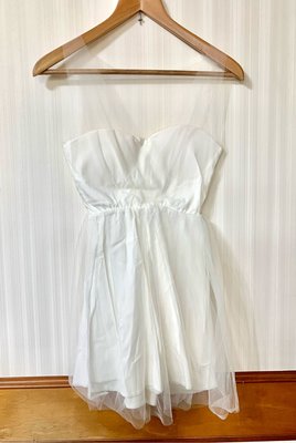 全新透膚純白色紗裙小禮服#a(適合XS-S碼）