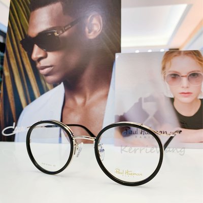 Paul Hueman 韓國熱銷品牌 黑-金色金屬圓框圓形眼鏡 英倫街頭時尚 學院復古潮流 出眾品味流行趨勢 PHF5141A 5141