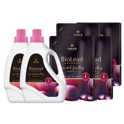 免運《台塑生醫》BioLead經典香氛洗衣精 紅粉佳人*(2瓶+4包)
