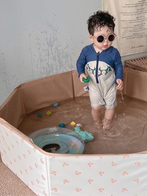 下殺-兒童室內家用游泳池海洋球超大游戲池寶寶可折疊浴盆充氣水池球池~~