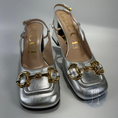 【一元起標 05/19】GUCCI 古馳 1955 銀色鞋 #37.5 鞋子 精品鞋 女鞋 跟鞋 高跟鞋