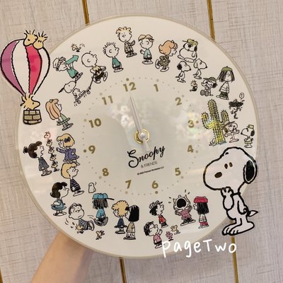 沛吉兔日貨館。日本直送 現貨在台 SNOOPY 全明星 史努比 查理布朗 糊塗塔克 歐拉夫 史奴比 牆壁 時鐘 掛鐘