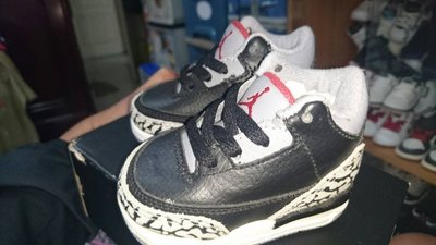全新 Jordan 3  AJ3 黑 2c Baby 嬰兒鞋 小鞋 學步 童鞋 aj 原版 retro  黑灰紅
