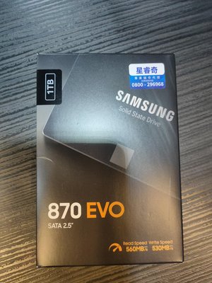 ［完售］Samsung 三星 870 EVO 2.5" SATA 1TB SSD 五年保 MZ-77E1T0BW