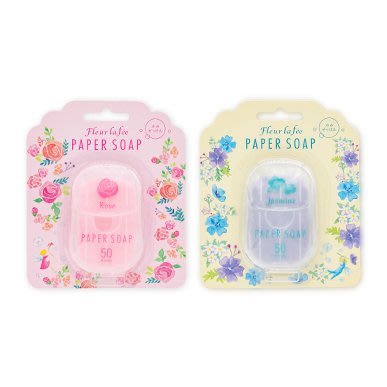 日本 CHARLEY 攜帶式 繁花精靈紙香皂 50枚 (茉莉香/玫瑰香)