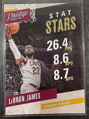 NBA 球員卡 LeBron James 2017-18 Prestige Stat Stars
