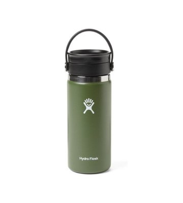 【Hydro Flask】寬口【16oz】473ml 橄欖綠 美國【旋轉咖啡蓋】不鏽鋼保溫保冰瓶保冷保溫瓶