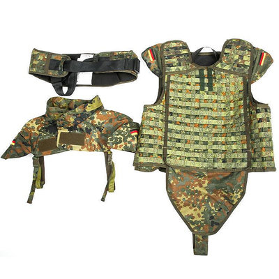 眾信優品 德國軍版公發德軍未來戰士叢斑IDZ防破片防彈背心套裝 僅外皮如圖 ZS1523